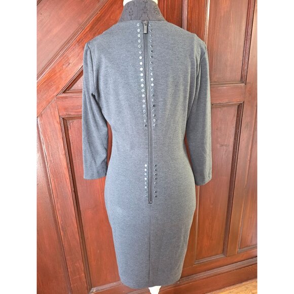 Karl Lagerfeld Paris Studded Gray Dress Size 8 - Picture 3 of 7